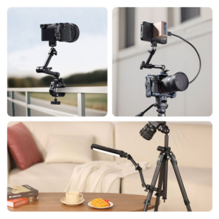 Ulanzi HD02 (T098) - solidne ramię Magic Arm + klamra/zacisk typu Super Clamp - przykład użycia